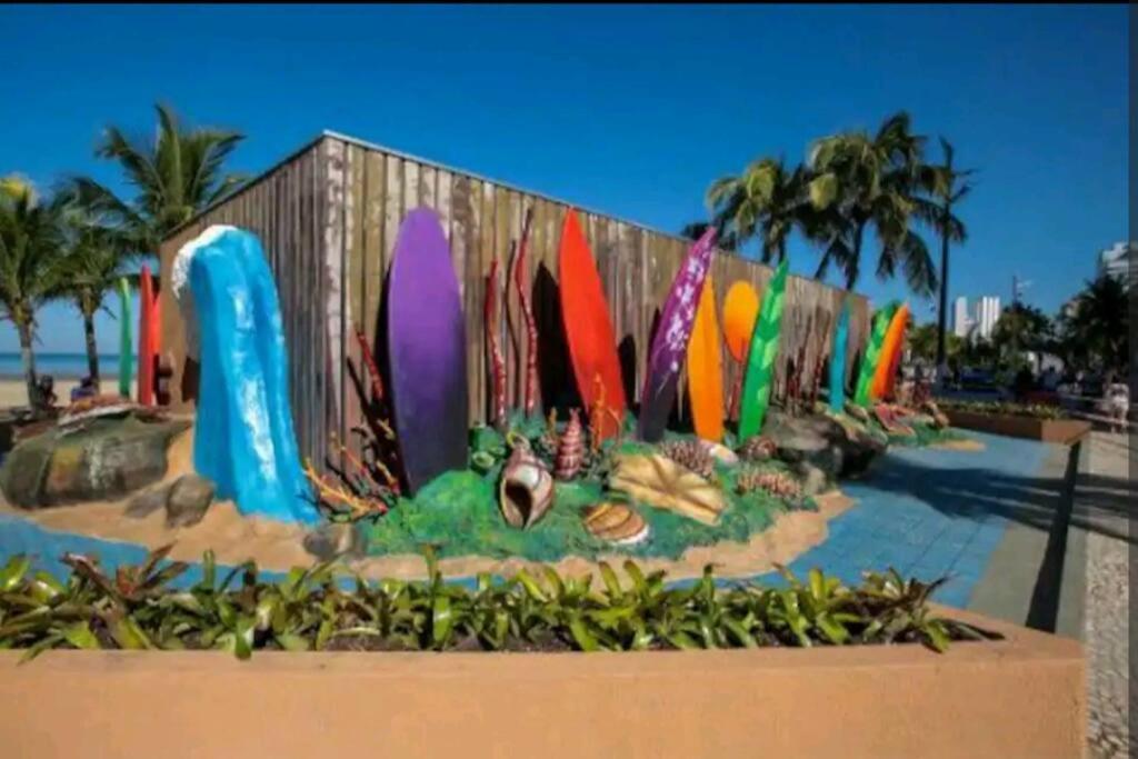 Apartamento 2 Dormitorios E Sacada Gourmet Frente Ao Mar Praia Grande  Exteriör bild